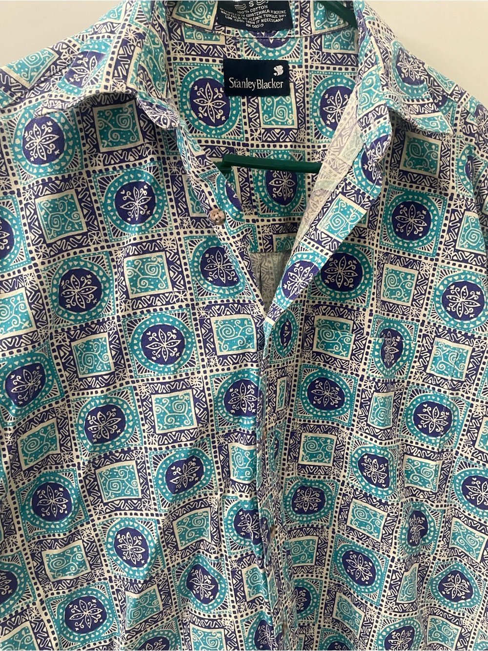 Stanley Blacker Hawaiian Shirt S Button Up